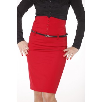 Pin Up 'high waist' skirt - red